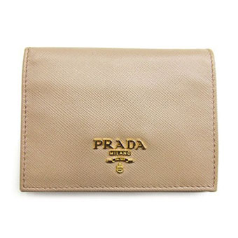 PRADA プラダ 二つ折り財布 コピー 1M0204  SAFFIANO MULTIC 型押しカーフ CAMME+PLATINO ベージュ×ゴールド